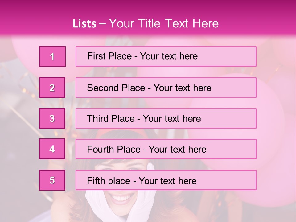 Hot Pink Balloons Celebration PowerPoint Template
