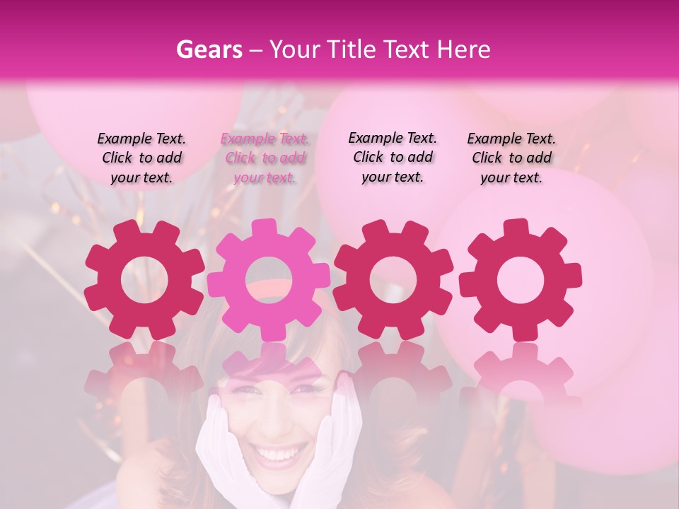 Hot Pink Balloons Celebration PowerPoint Template