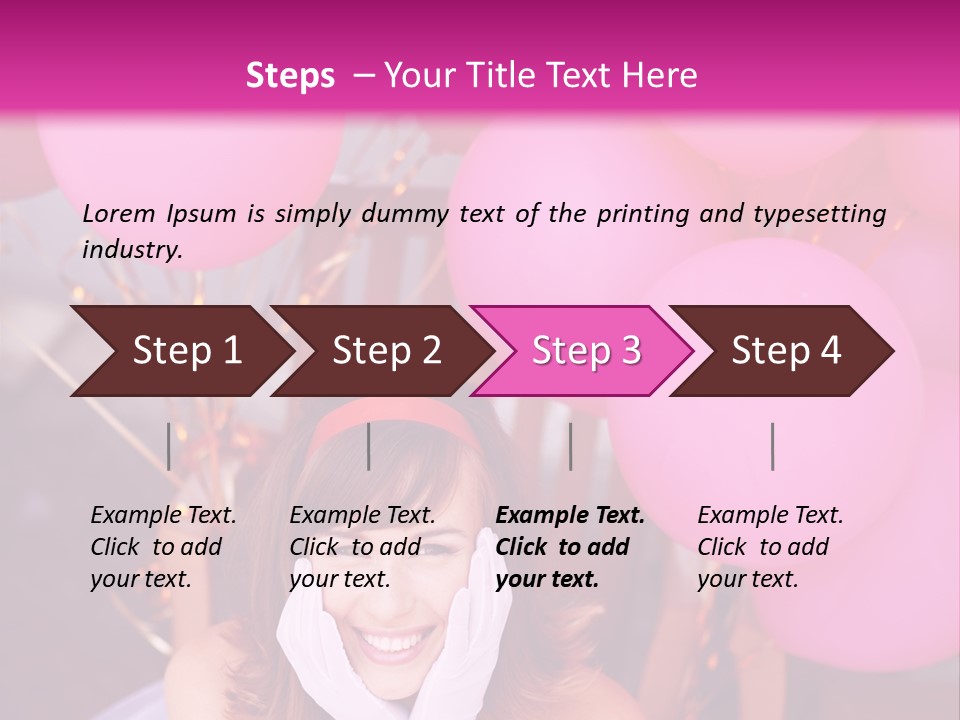 Hot Pink Balloons Celebration PowerPoint Template