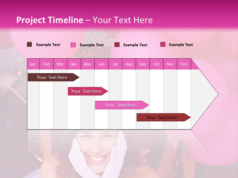 Hot Pink Balloons Celebration PowerPoint Template