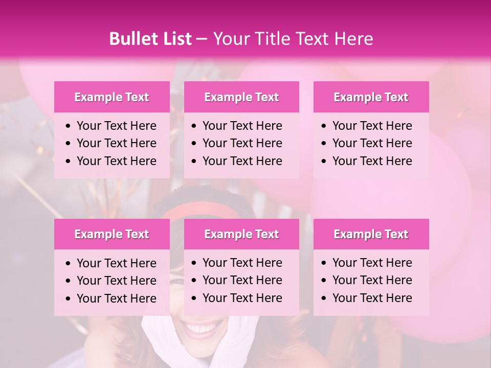 Hot Pink Balloons Celebration PowerPoint Template
