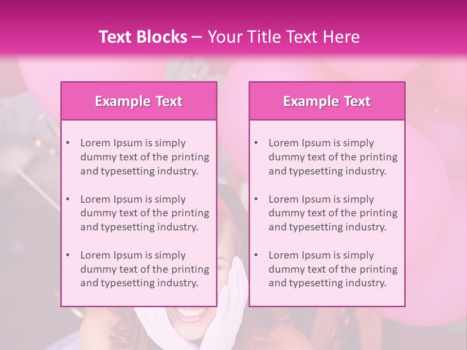 Hot Pink Balloons Celebration PowerPoint Template