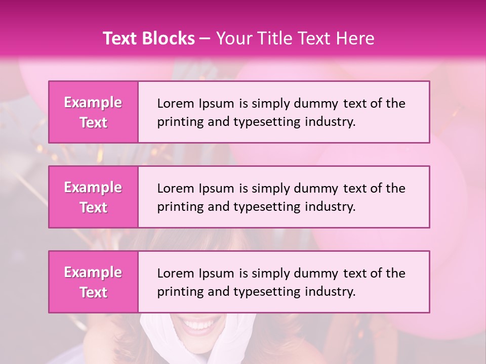 Hot Pink Balloons Celebration PowerPoint Template