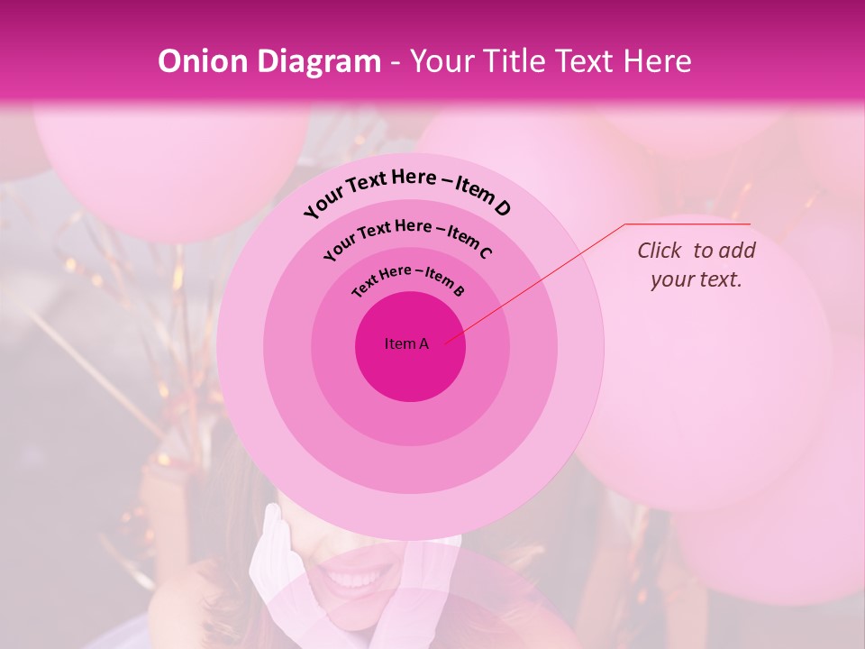 Hot Pink Balloons Celebration PowerPoint Template