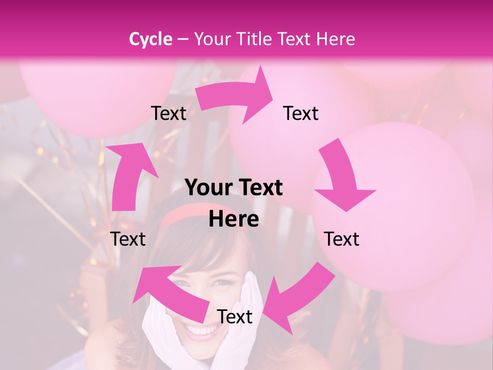 Hot Pink Balloons Celebration PowerPoint Template