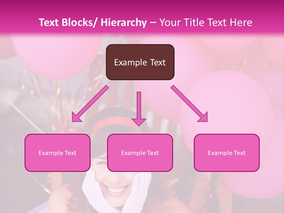 Hot Pink Balloons Celebration PowerPoint Template