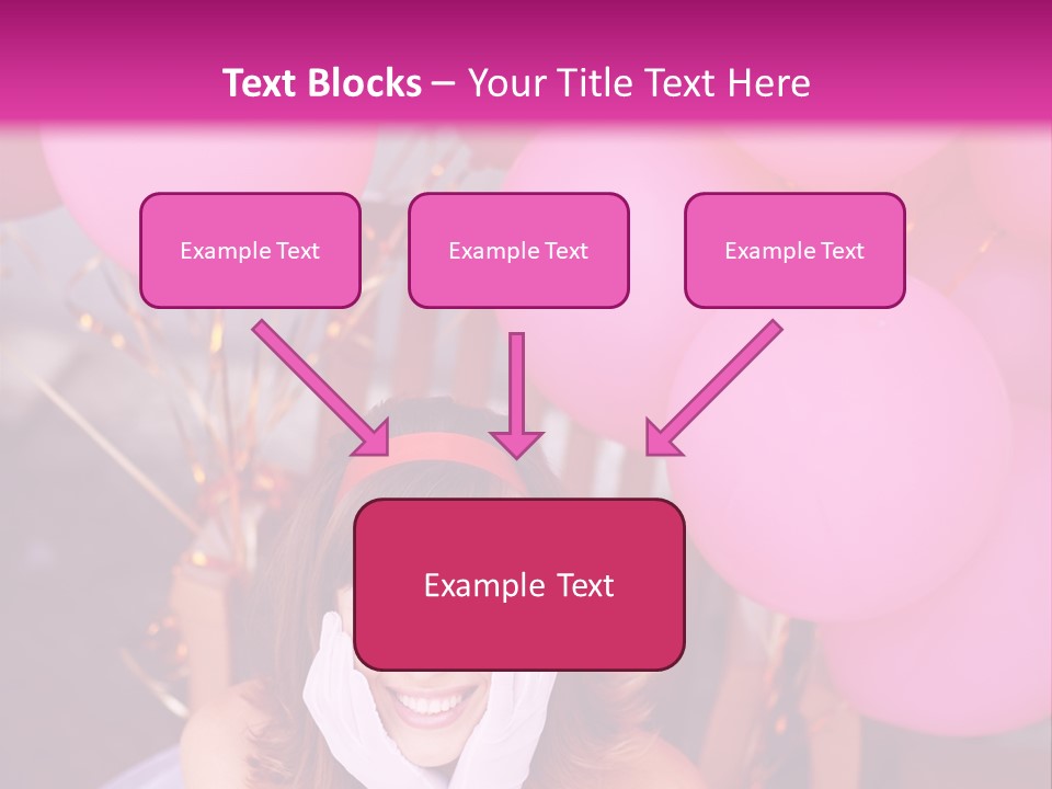 Hot Pink Balloons Celebration PowerPoint Template
