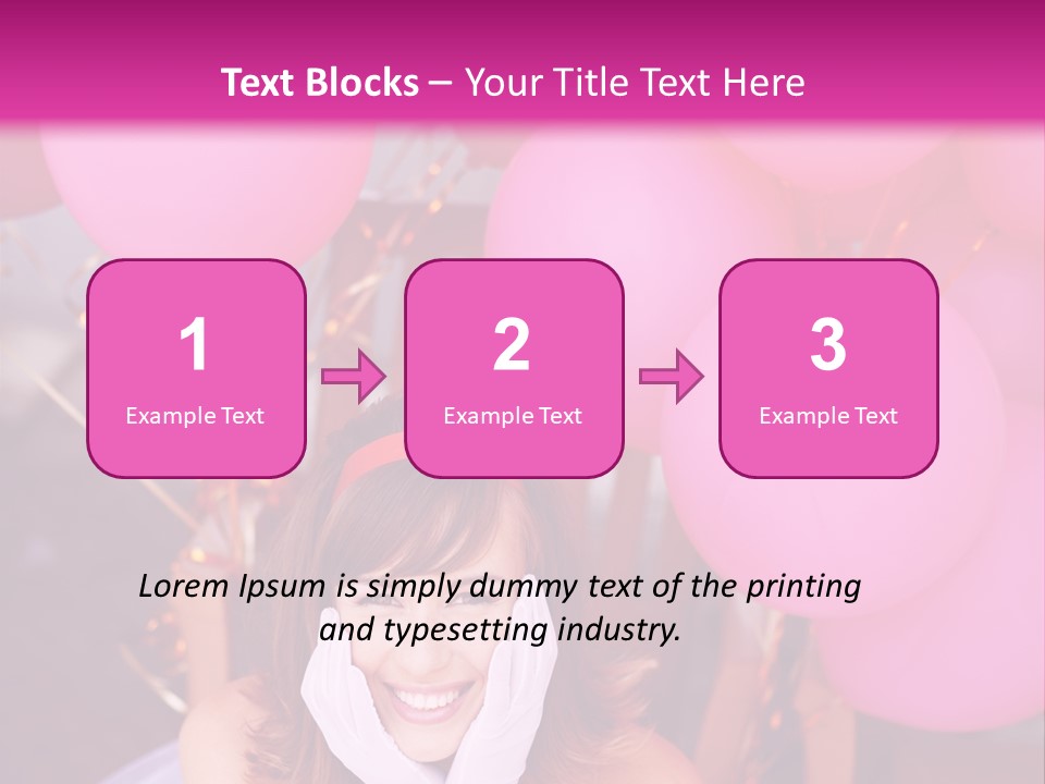 Hot Pink Balloons Celebration PowerPoint Template