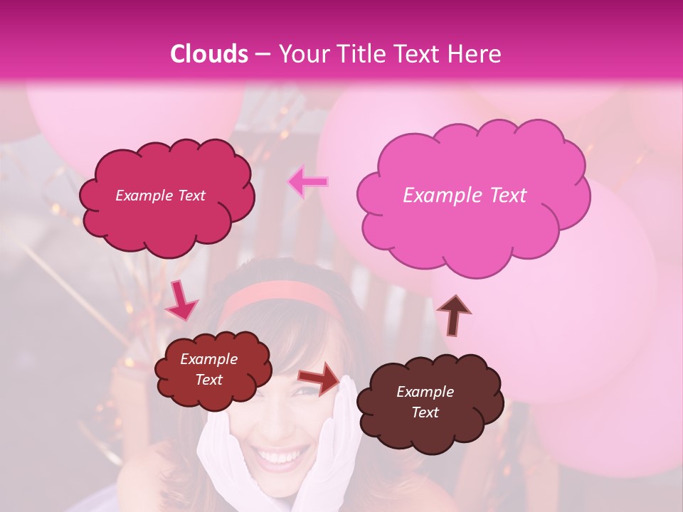 Hot Pink Balloons Celebration PowerPoint Template