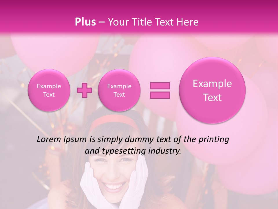 Hot Pink Balloons Celebration PowerPoint Template