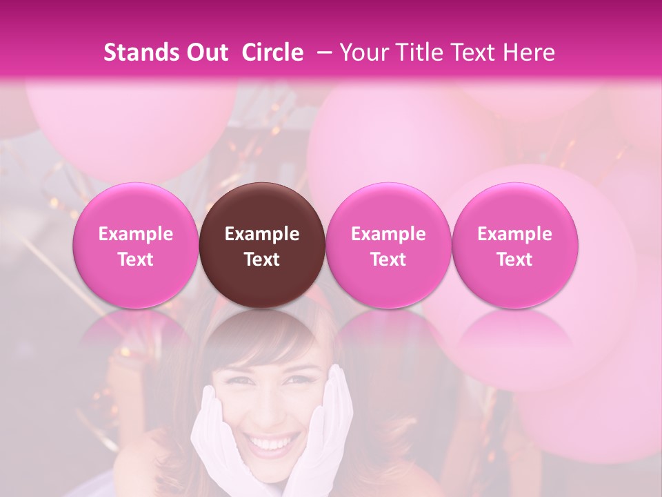 Hot Pink Balloons Celebration PowerPoint Template