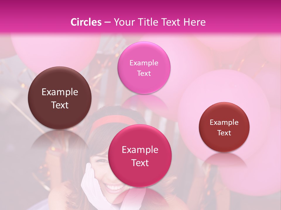 Hot Pink Balloons Celebration PowerPoint Template