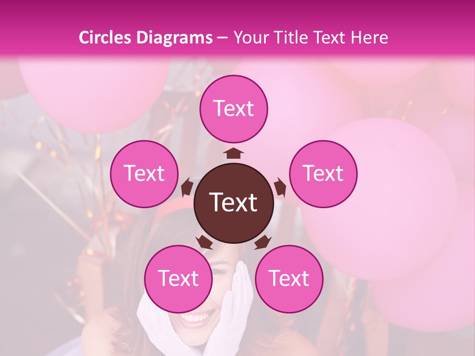 Hot Pink Balloons Celebration PowerPoint Template