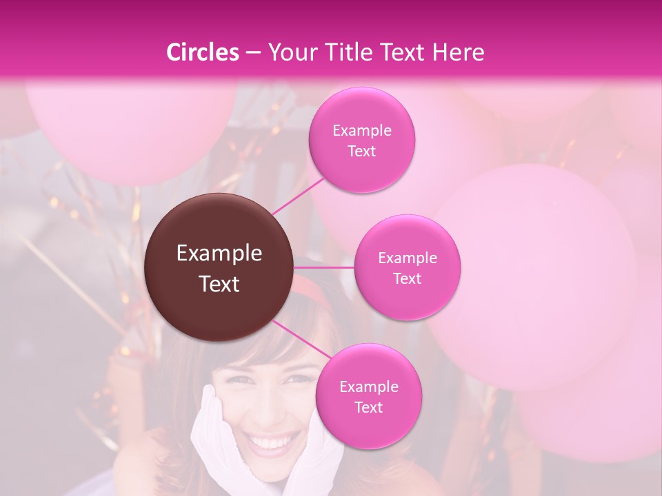 Hot Pink Balloons Celebration PowerPoint Template
