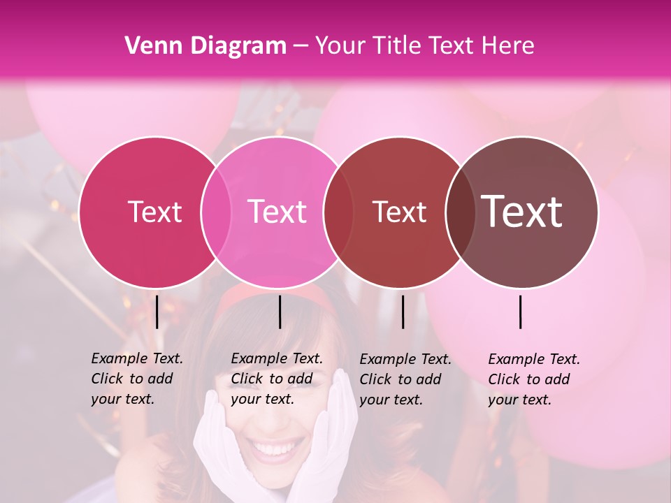 Hot Pink Balloons Celebration PowerPoint Template