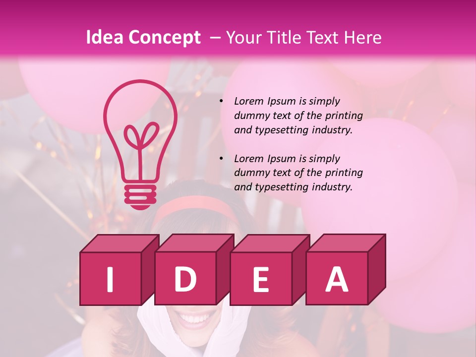 Hot Pink Balloons Celebration PowerPoint Template