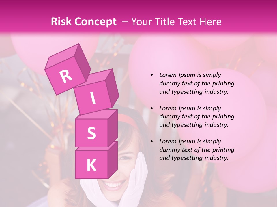 Hot Pink Balloons Celebration PowerPoint Template