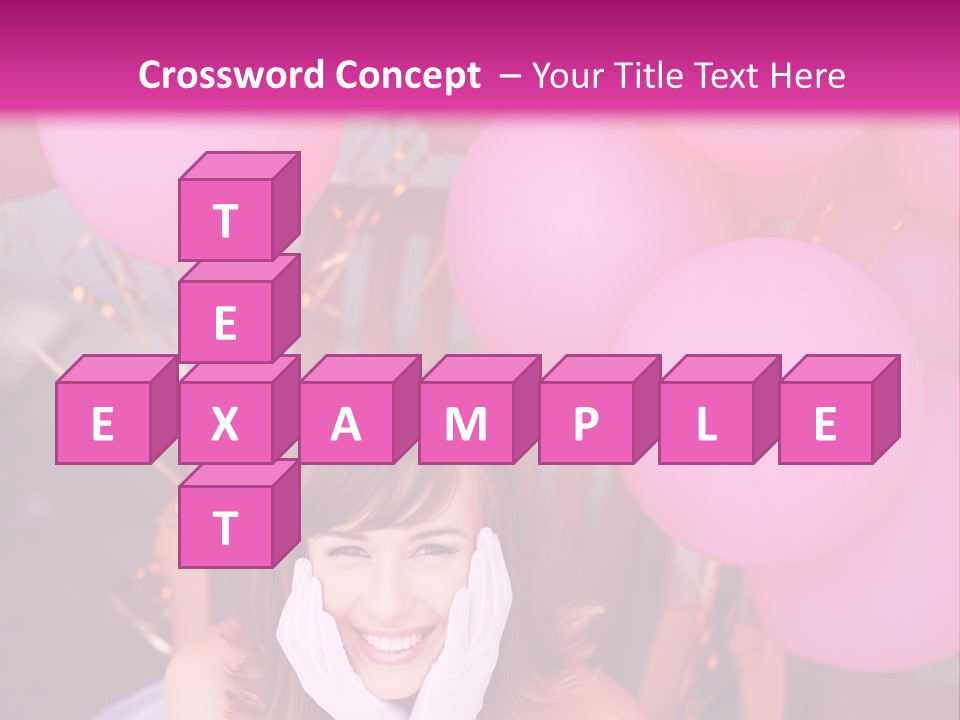 Hot Pink Balloons Celebration PowerPoint Template