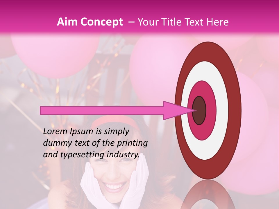 Hot Pink Balloons Celebration PowerPoint Template