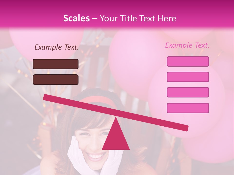 Hot Pink Balloons Celebration PowerPoint Template