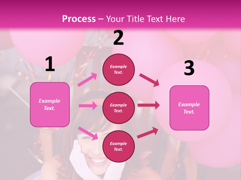 Hot Pink Balloons Celebration PowerPoint Template