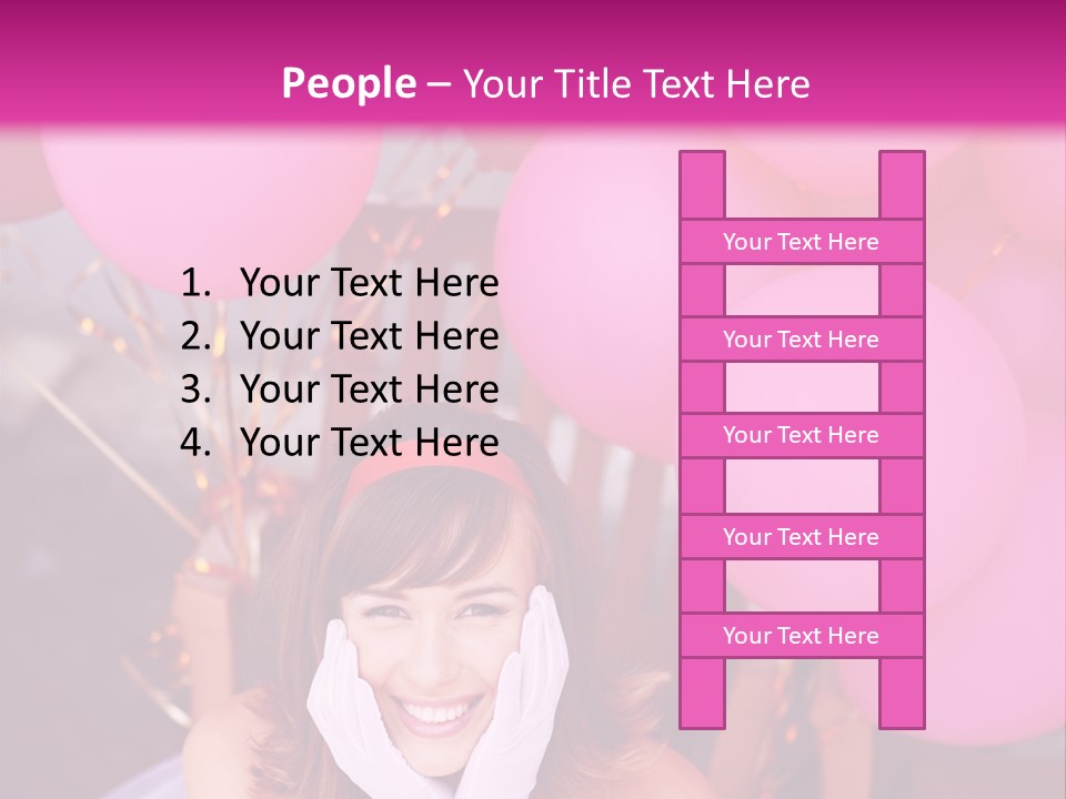 Hot Pink Balloons Celebration PowerPoint Template