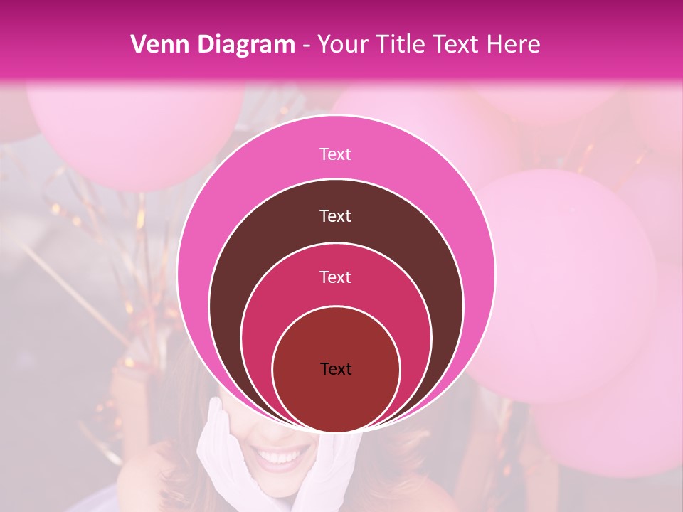 Hot Pink Balloons Celebration PowerPoint Template