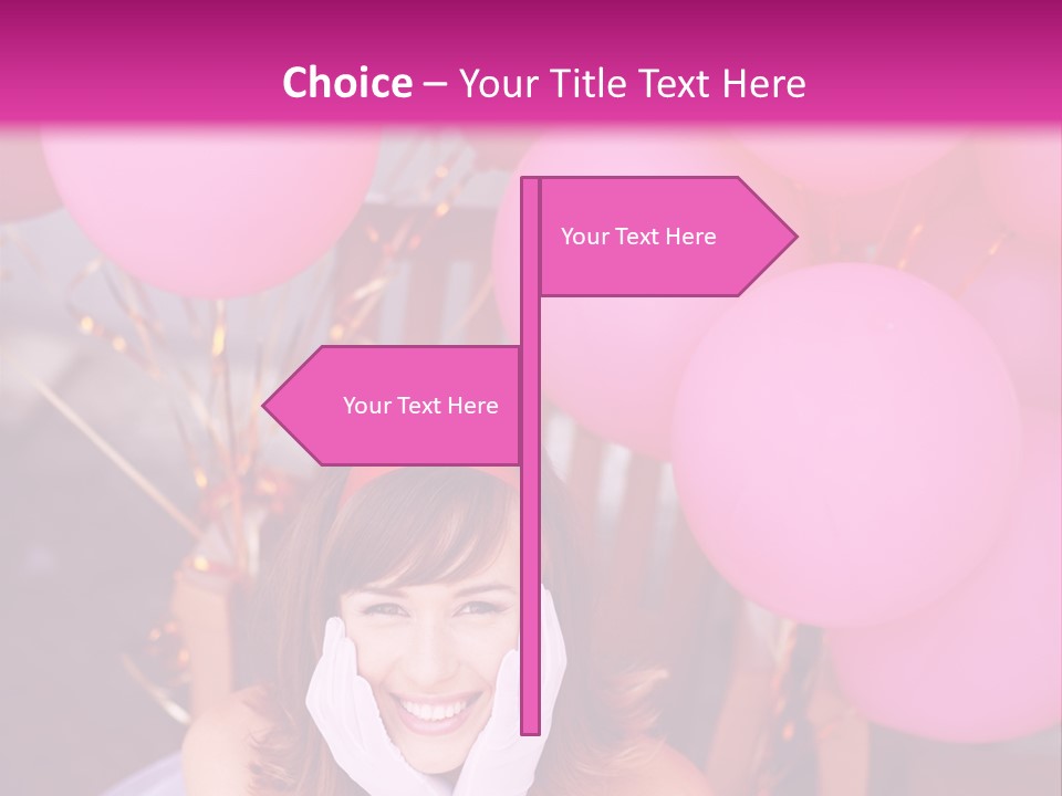 Hot Pink Balloons Celebration PowerPoint Template