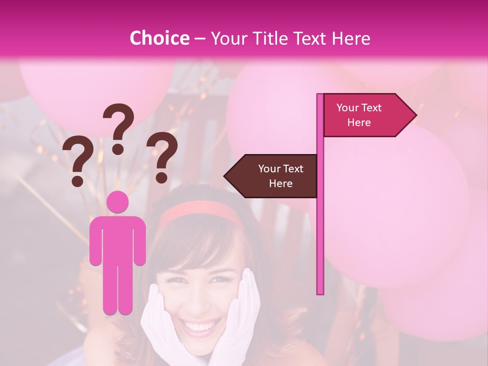 Hot Pink Balloons Celebration PowerPoint Template