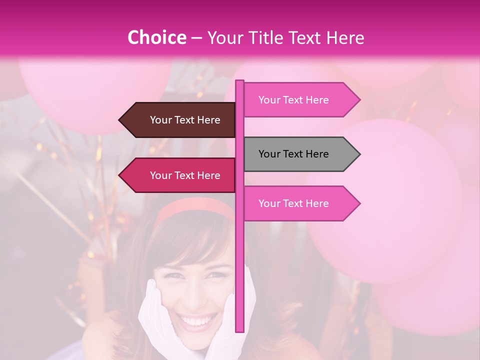 Hot Pink Balloons Celebration PowerPoint Template