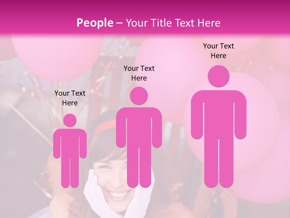Hot Pink Balloons Celebration PowerPoint Template