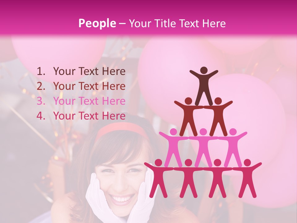 Hot Pink Balloons Celebration PowerPoint Template