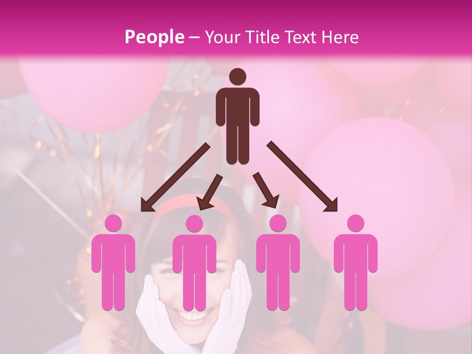 Hot Pink Balloons Celebration PowerPoint Template