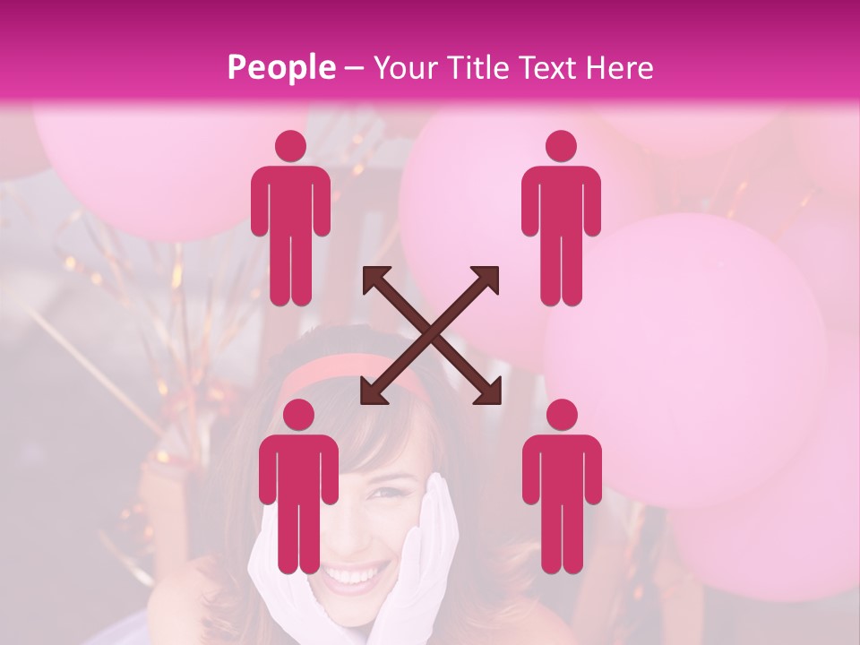 Hot Pink Balloons Celebration PowerPoint Template