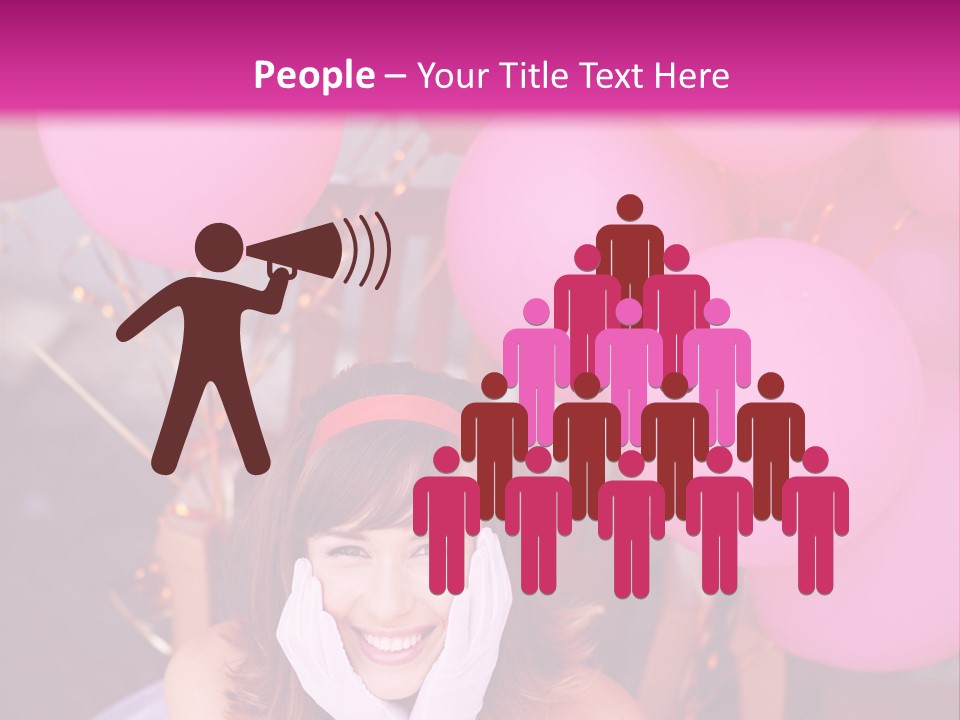 Hot Pink Balloons Celebration PowerPoint Template