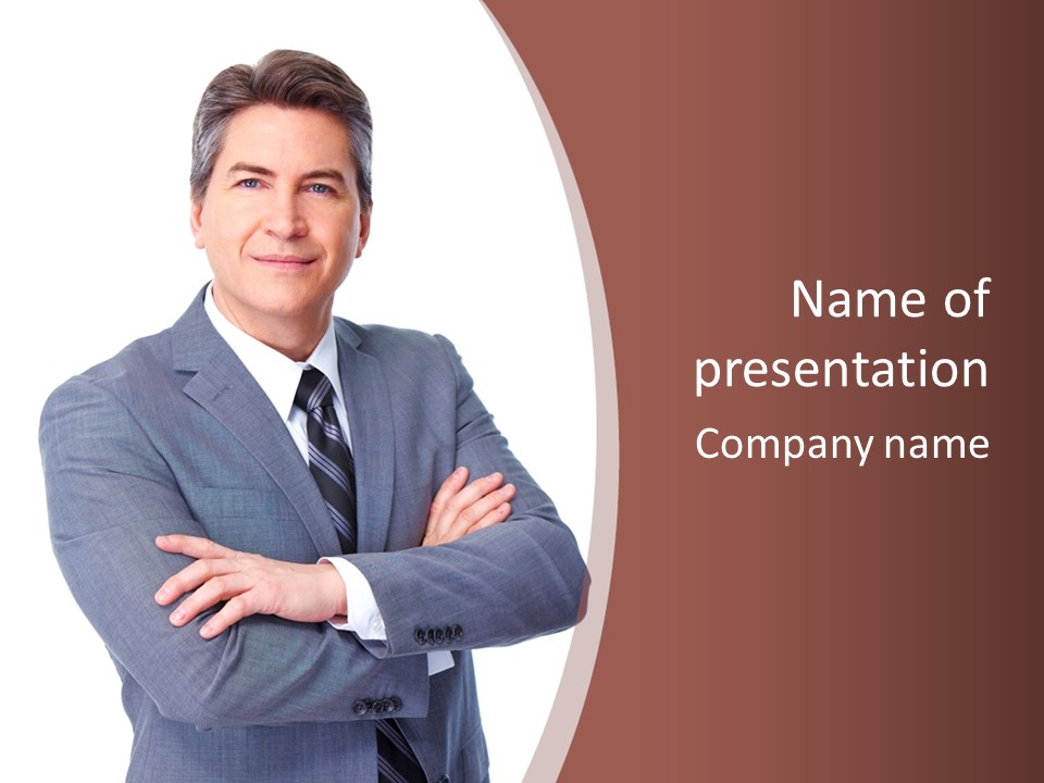 Smiling Manager Bookkeeper PowerPoint Template