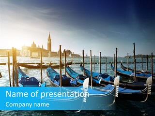 Blue Venetian Water PowerPoint Template