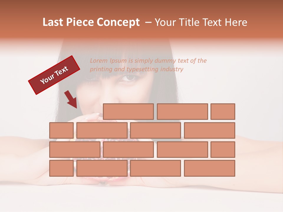 Female Hair Happy PowerPoint Template