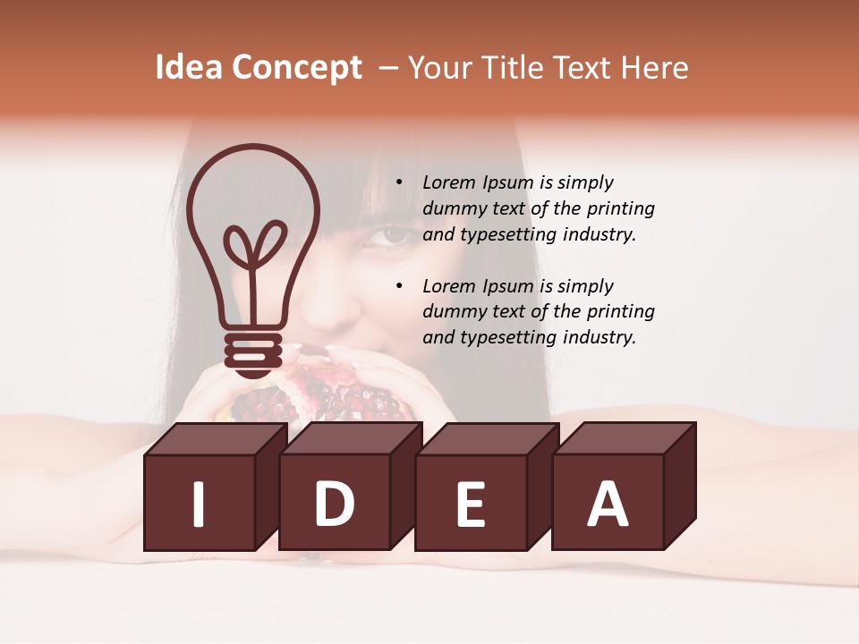 Female Hair Happy PowerPoint Template