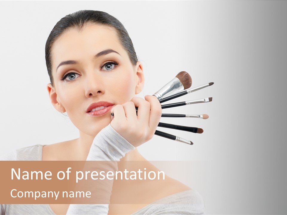 Complexion Shoulders Female PowerPoint Template