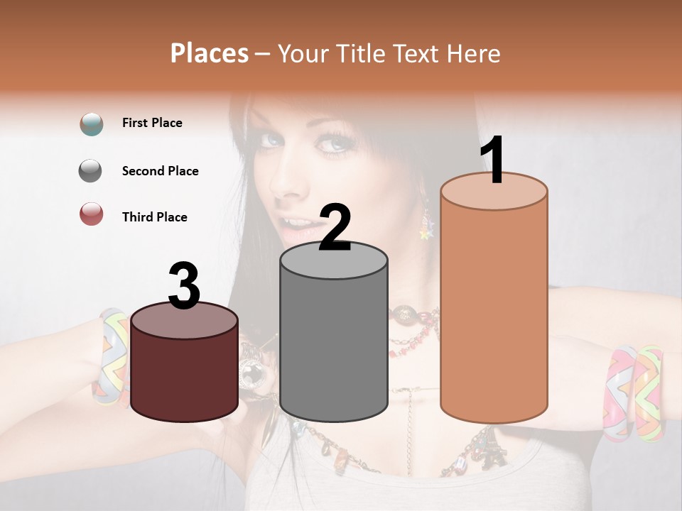 Accessories Black Hair Model PowerPoint Template