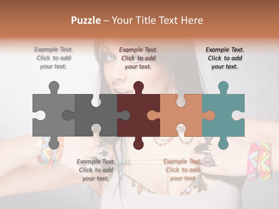 Accessories Black Hair Model PowerPoint Template