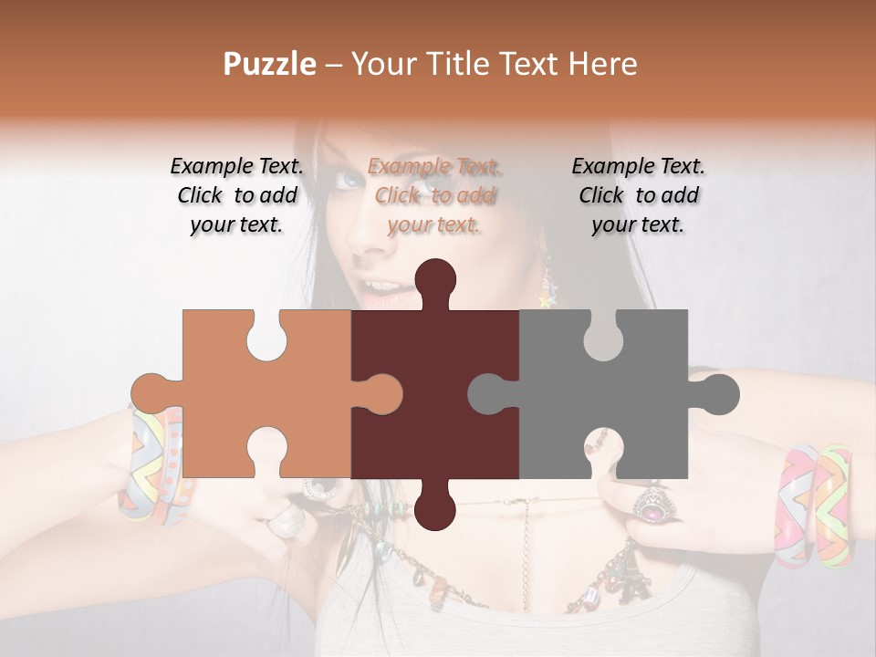 Accessories Black Hair Model PowerPoint Template