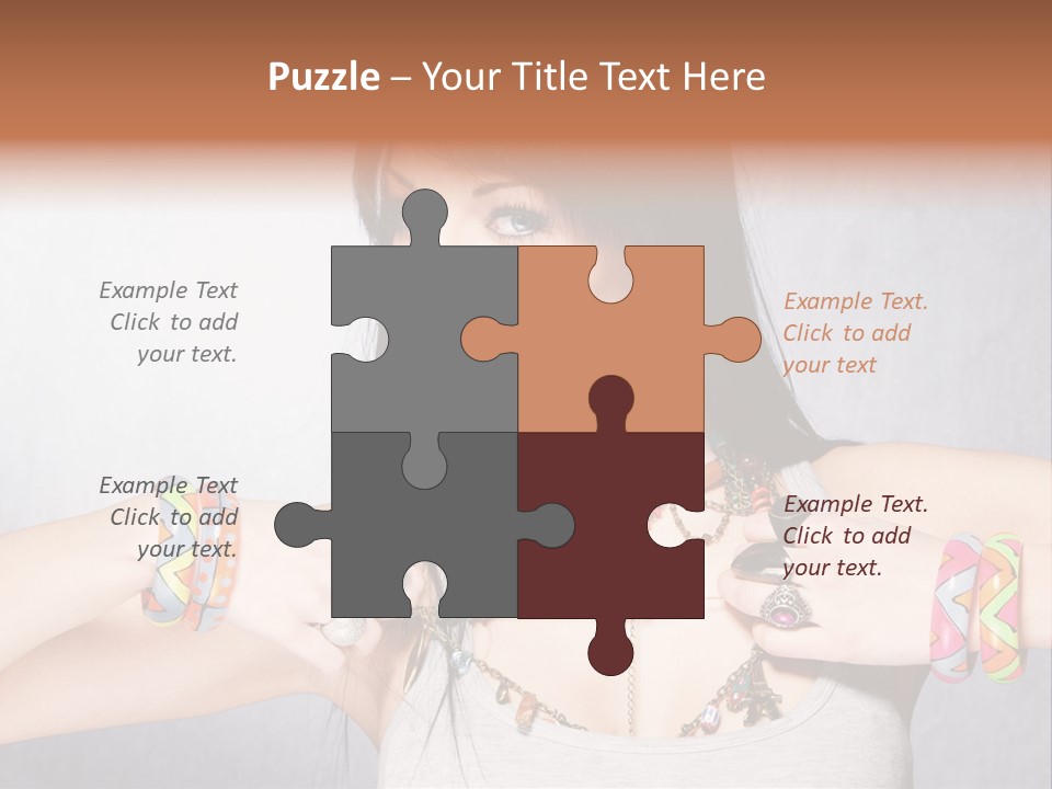 Accessories Black Hair Model PowerPoint Template