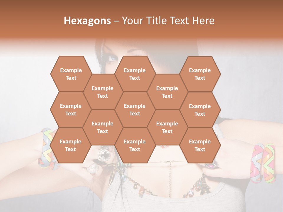 Accessories Black Hair Model PowerPoint Template