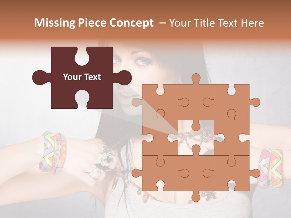 Accessories Black Hair Model PowerPoint Template