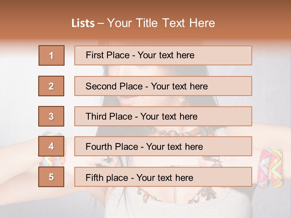 Accessories Black Hair Model PowerPoint Template