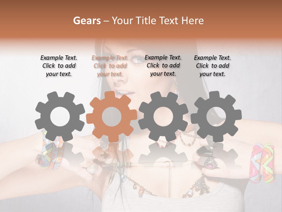 Accessories Black Hair Model PowerPoint Template