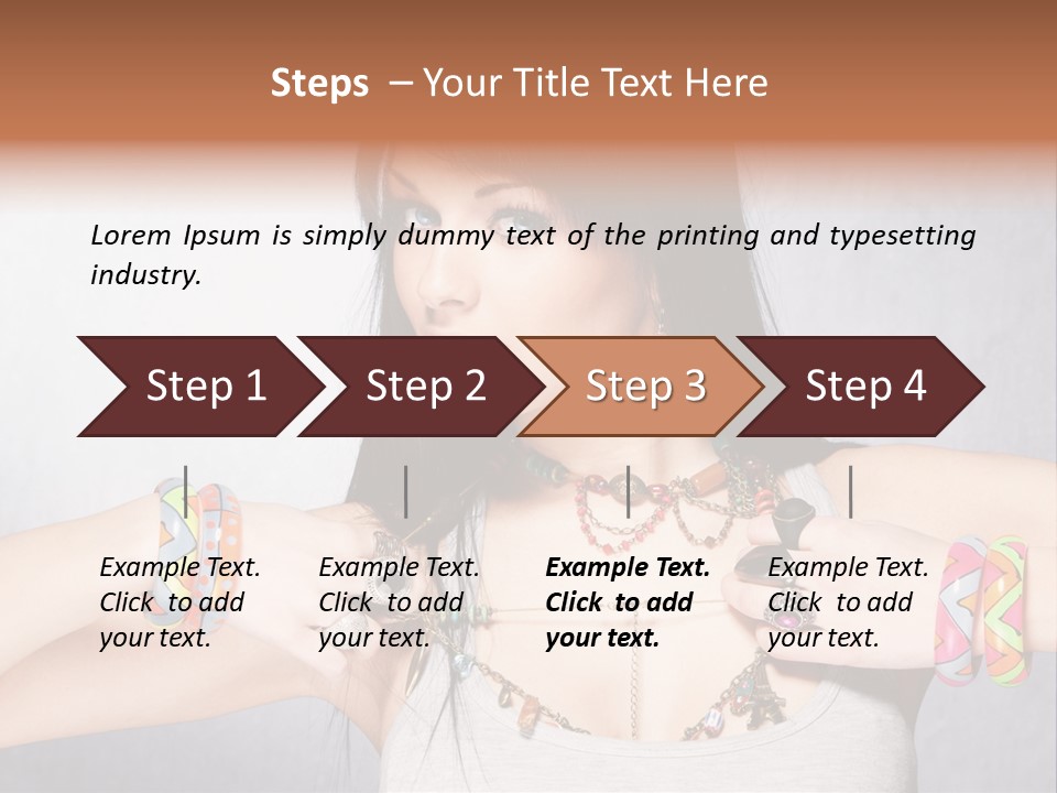 Accessories Black Hair Model PowerPoint Template