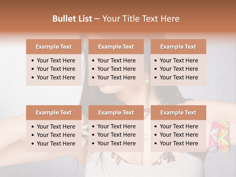 Accessories Black Hair Model PowerPoint Template